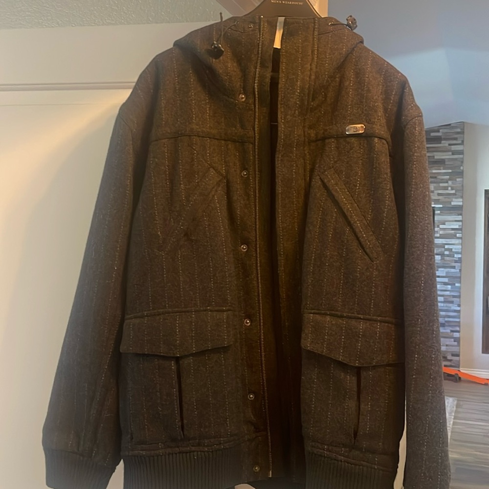 DC hooded wool jacket